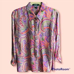 LAUREN RALPH LAUREN paisley button down shirt